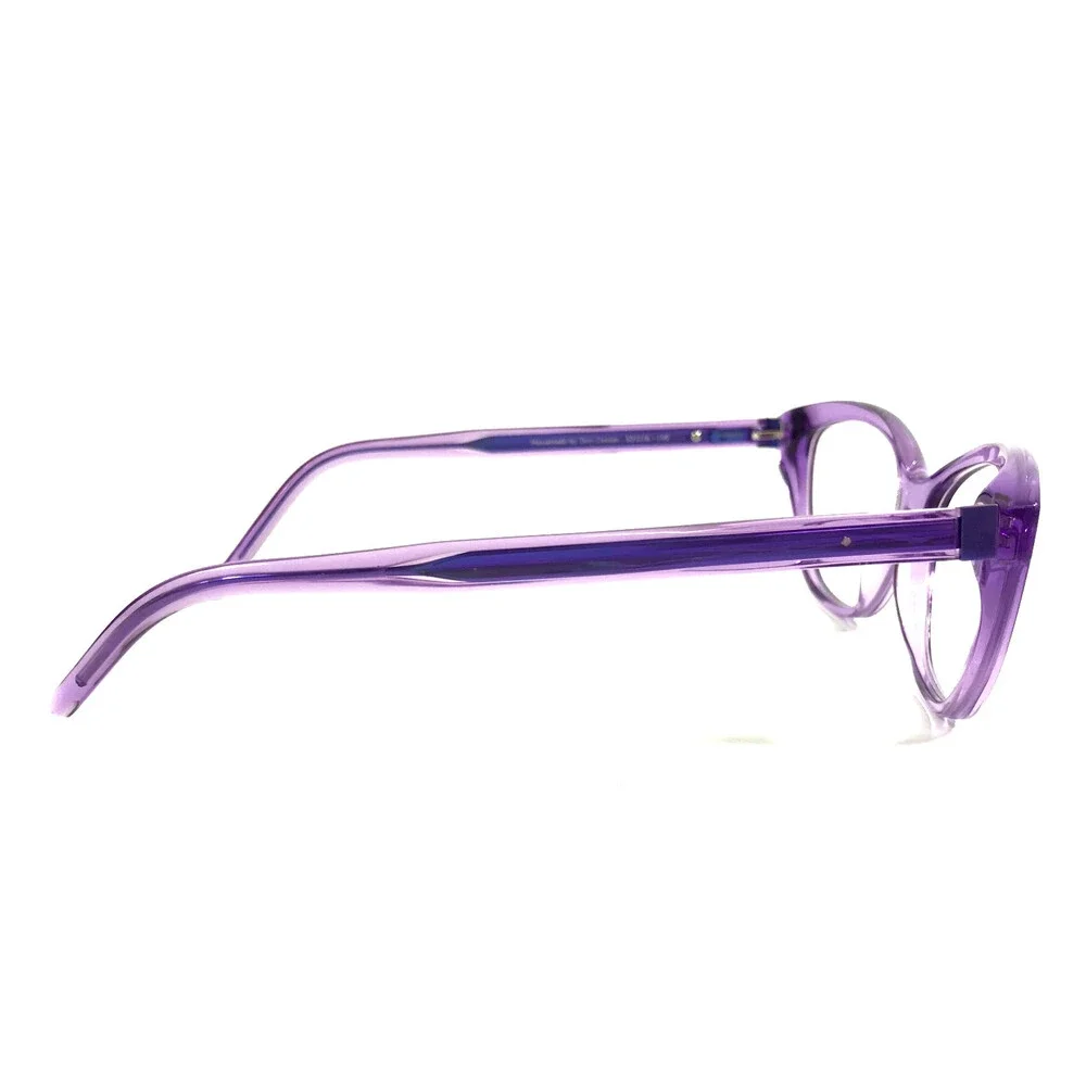 Tom Davies Eyeglasses Frames TD675 Col. 1938 Clear Purple Cat Eye 53-16-140